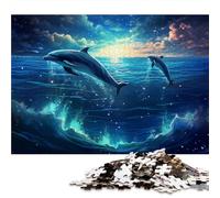 Puzzle 1000 Piece Adult Dolphin for age 14+ Each piece is unique - Blue Ocean Life Jigsaw Puzzles fun and challenging game for the whole family