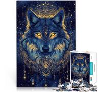Puzzle 1000 Piece Adult In The Darkness Wolf Made of cardboard for age 14+ game wall decoration Unique gifts for birthday and Christmas。size:26x38cm/10.24x14.96inch