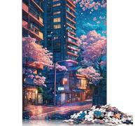 Puzzle 1000 Piece Adult Jigsaw Puzzle Sakura Evenings Jigsaw Puzzles for Teenagers Paper Puzzles Home Decoration Puzzle Toys 38x26cm/1000pcs