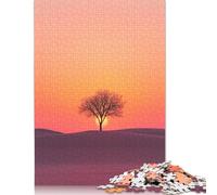 Puzzle 1000 Piece Adult Jigsaw Puzzle Silhouette Tree Sunset Jigsaw Puzzles for Teenagers Wooden Puzzles Home Decoration Puzzle Toys 1000pcs (75x50cm)