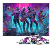 Puzzle 1000 Piece Adult Jigsaw Puzzle Spooky Graveyard Jam Session Jigsaw Puzzles for Teenagers Wooden Puzzles Home Decoration Puzzle Toys 1000pcs (75x50cm)