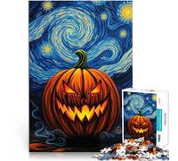 Puzzle 1000 Piece Adult Pumpkin Night Sky Made of wood,Suitable for people aged 14 and above Toy Intellectual Game Great gift for gaming。size:50x75cm/14.96x20.47inch