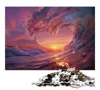 Puzzle 1000 Piece Adult Wave Sunset for age 14+ Each piece is unique - Ocean Wave Jigsaw Puzzles fun and challenging game for the whole family