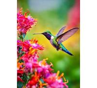 Puzzle 1000 Piece - Hummingbirds Birds Flower Poster - Wall Art Decoration - Challenge Memory Cognition Games - Family Fun Challenge Toys Ja635Zp
