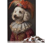 Puzzle 1000 Piece Poodle Dog Renaissance Jigsaw Puzzle for Adults And Wooden Jigsaw Puzzle Suitable for 18 Years And Up Fun Puzzles Games 1000pcs (75x50cm)