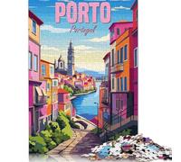 Puzzle 1000 Piece Portugal Porto Jigsaw Puzzle for Adults And Paper Jigsaw Puzzle Suitable for 18 Years And Up Fun Puzzles Games 38x26cm/1000pcs