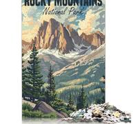 Puzzle 1000 Piece Rocky Mountains USA Park Jigsaw Puzzle for Adults And Paper Jigsaw Puzzle Suitable for 18 Years And Up Fun Puzzles Games 38x26cm/1000pcs