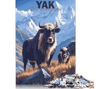 Puzzle 1000 Piece Yak Mountain Poster Jigsaw Puzzle for Adults And Paper Jigsaw Puzzle Suitable for 18 Years And Up Fun Puzzles Games 38x26cm/1000pcs