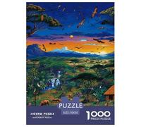 Puzzle 1000 Pieces African Animals Brainteasing Primitive Tribes Randomly Shaped Pieces Educational Games Puzzles for Adults 70x50cm/1000pcs
