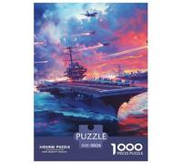 Puzzle 1000 Pieces Aircraft Carrier Challenge Games Raging Sea And Raging Waves 100% Recycled Cardboard Home Decoration for Adults Jigsaw 38x26cm/1000pcs