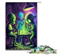 Puzzle 1000 Pieces Alien Monster Jigsaw for Adults Wooden Educational Game Challenge Toy 75x50cm