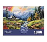 Puzzle 1000 Pieces Alpine Serenity Brainteasing Suburban Cottage Fully Interlocking Home Decoration Adults And Kids 70x50cm/1000pcs