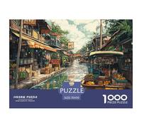 Puzzle 1000 Pieces Amsterdam Canal Challenge Games Market Fully Interlocking for Impossible Puzzles for Adults Jigsaw 70x50cm/1000pcs