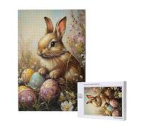 Puzzle 1000 Pieces Art, Easter Egg Bunny Puzzles, Beautiful Easter Artwork, Gifts For Puzzle-Lovers