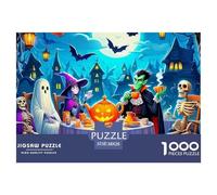 Puzzle 1000 Pieces Bats And Pumpkins Brainteasing Wansheng Theme 100% Recycled Cardboard Home Decoration for Adults Jigsaw 38x26cm/1000pcs
