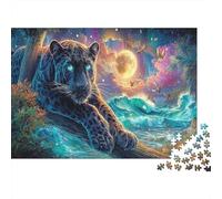 Puzzle 1000 Pieces Black Panther by Ocean Waves Jigsaw Adults Home Decoration Wildlife Educational Games 70x50cm/1000pcs
