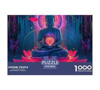 Puzzle 1000 Pieces Buddha Brainteasing Lotus Seat Randomly Shaped Pieces Home Decoration for Adults Jigsaw 38x26cm/1000pcs