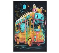 Puzzle 1000 Pieces Bus Puzzles for Adults Teens Puzzle Toys for Adults & Children Wooden Puzzles Home Decoration （78×53cm）