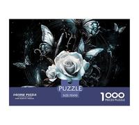 Puzzle 1000 Pieces Butterfly And Rose Brainteasing Black Humour Randomly Shaped Pieces Educational Games for Adults Jigsaw 70x50cm/1000pcs