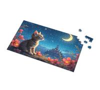 Puzzle 1000 Pieces Cat Dreams Under The Moonlit Sky Picture Puzzle Puzzles For Toddlers 2-4 500 Piece Puzzles(500PCS)