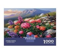Puzzle 1000 Pieces Challenging - Colorful Blooms at Mountain Base Educational Games Home Decoration Jigsaw Great Gift Adults 70x50cm/1000pcs