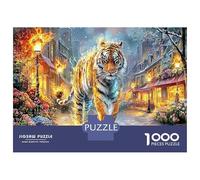 Puzzle 1000 Pieces Challenging - Tiger Walks In Winter Street Educational Games Home Decoration Jigsaw Great Gift Adults 38x26cm/1000pcs