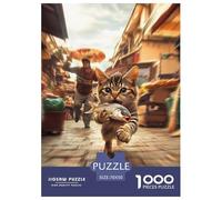 Puzzle 1000 Pieces Chinese Rural Cat Challenge Games Street Market 100% Recycled Cardboard Educational Games Adults And Kids Age 12 Years Up 70x50cm/1000pcs