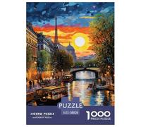 Puzzle 1000 Pieces Cityscape Architecture Brainteasing A Ferry Randomly Shaped Pieces for Impossible Puzzles Puzzles for Adults 38x26cm/1000pcs
