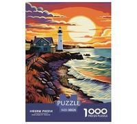 Puzzle 1000 Pieces Coastal Lighthouses Brainteasing A Seaside Cottage 100% Recycled Cardboard Educational Games Puzzles for Adults 38x26cm/1000pcs