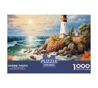 Puzzle 1000 Pieces Coastal Lighthouses Brainteasing Rough Waters Fully Interlocking Educational Games Puzzles for Adults 38x26cm/1000pcs