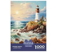 Puzzle 1000 Pieces Coastal Lighthouses Challenge Games Rough Waters 100% Recycled Cardboard Home Decoration for Adults Jigsaw 70x50cm/1000pcs