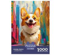 Puzzle 1000 Pieces Corgi Brainteasing Pet Dog 100% Recycled Cardboard for Impossible Puzzles Adults And Kids Age 12 Years Up 38x26cm/1000pcs