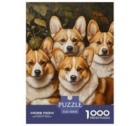 Puzzle 1000 Pieces Corgi Brainteasing Pet Dog Fully Interlocking for Impossible Puzzles Adults And Kids Age 12 Years Up 70x50cm/1000pcs