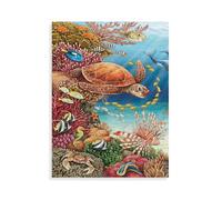 Puzzle 1000 Pieces-Difficult Jigsaw-Gifts，Sea creatures on the coral reef，Children'S Personalised Adult Games Toy（50x70cm）-AM97