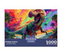 Puzzle 1000 Pieces Dinosaur Challenge Games Tyrannosaurus Rex 100% Recycled Cardboard Educational Games Puzzles for Adults 38x26cm/1000pcs