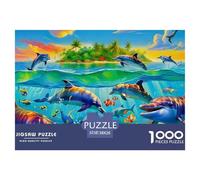 Puzzle 1000 Pieces Dolphin Brainteasing Marine Animal Series 100% Recycled Cardboard Educational Games Puzzles for Adults 38x26cm/1000pcs