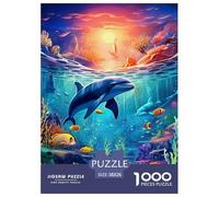 Puzzle 1000 Pieces Dolphins Brainteasing Underwater World 100% Recycled Cardboard Home Decoration Adults And Kids Age 12 Years Up 38x26cm/1000pcs