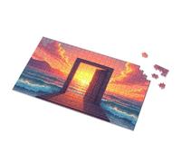 Puzzle 1000 Pieces Door To Serenity: Sunset Over The Sea Picture Puzzle Puzzles For Toddlers 2-4 500 Piece Puzzles(500PCS)