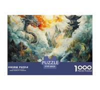 Puzzle 1000 Pieces Dragon Brainteasing Chinese Mythology Randomly Shaped Pieces Home Decoration Adults And Kids Age 12 Years Up 38x26cm/1000pcs