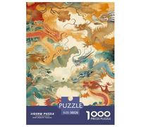 Puzzle 1000 Pieces Dragon Brainteasing Nine Sons of The Dragon 100% Recycled Cardboard for Impossible Puzzles Adults And Kids Age 12 Years Up 38x26cm/1000pcs