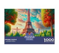 Puzzle 1000 Pieces Eiffel Tower Brainteasing Urban Landscape 100% Recycled Cardboard Educational Games Puzzles for Adults 38x26cm/1000pcs