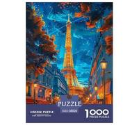 Puzzle 1000 Pieces Eiffel Tower Brainteasing Urban Landscape Series 100% Recycled Cardboard Home Decoration Puzzles for Adults 38x26cm/1000pcs