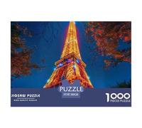 Puzzle 1000 Pieces Eiffel Tower Brainteasing Urban Landscape Series Fully Interlocking for Impossible Puzzles Puzzles for Adults 38x26cm/1000pcs