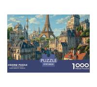 Puzzle 1000 Pieces Eiffel Tower Challenge Games Market 100% Recycled Cardboard Educational Games Puzzles for Adults 38x26cm/1000pcs