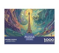 Puzzle 1000 Pieces Eiffel Tower Challenge Games Urban Architecture 100% Recycled Cardboard Home Decoration Puzzles for Adults 38x26cm/1000pcs