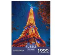 Puzzle 1000 Pieces Eiffel Tower Challenge Games Urban Landscape Series 100% Recycled Cardboard for Impossible Puzzles for Adults Jigsaw 38x26cm/1000pcs