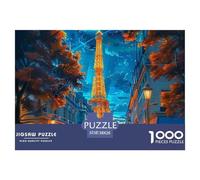 Puzzle 1000 Pieces Eiffel Tower Challenge Games Urban Landscape Series Fully Interlocking for Impossible Puzzles Adults And Kids 38x26cm/1000pcs