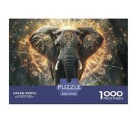 Puzzle 1000 Pieces Elephant Challenge Games Jungle Animals 100% Recycled Cardboard for Impossible Puzzles Adults And Kids Age 12 Years Up 70x50cm/1000pcs