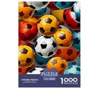 Puzzle 1000 Pieces Football Brainteasing Colorful Ball Randomly Shaped Pieces for Impossible Puzzles Adults And Kids Age 12 Years Up 38x26cm/1000pcs