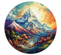 Puzzle 1000 pieces for adults, Mount Everest, colorful round puzzle for adults, for adults and families, cardboard puzzle, great gift for adults. Size: 67.5 x 67.5 cm